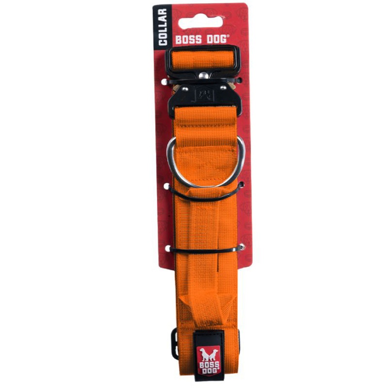 Boss Dog Tactical Collar 2" Wide 20"-28" XLarge Solid Orange