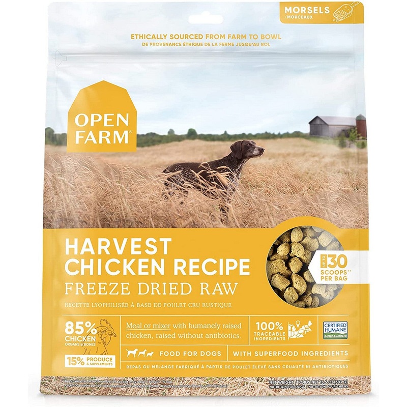 Open Farm Freeze Dried Raw Harvest Chicken Dry Dog Food 13.5oz