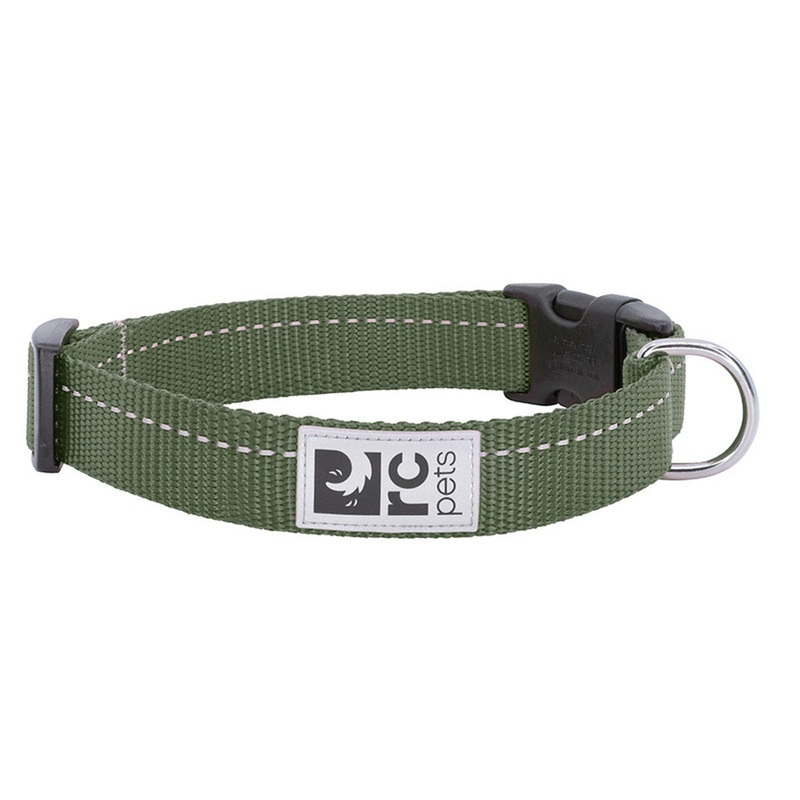 RC Pets Primary Clip Collar Dark Olive Small 3/4" Width