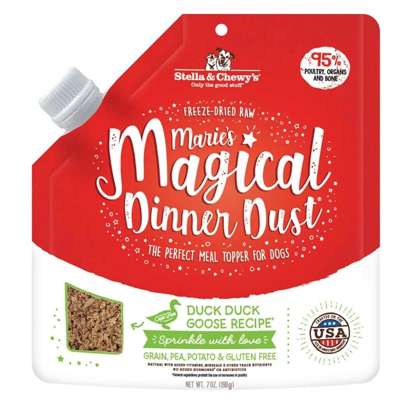 Stella and Chewys Marie's Magical Dinner Dust Duck Duck Goose Raw Dog Food 7oz
