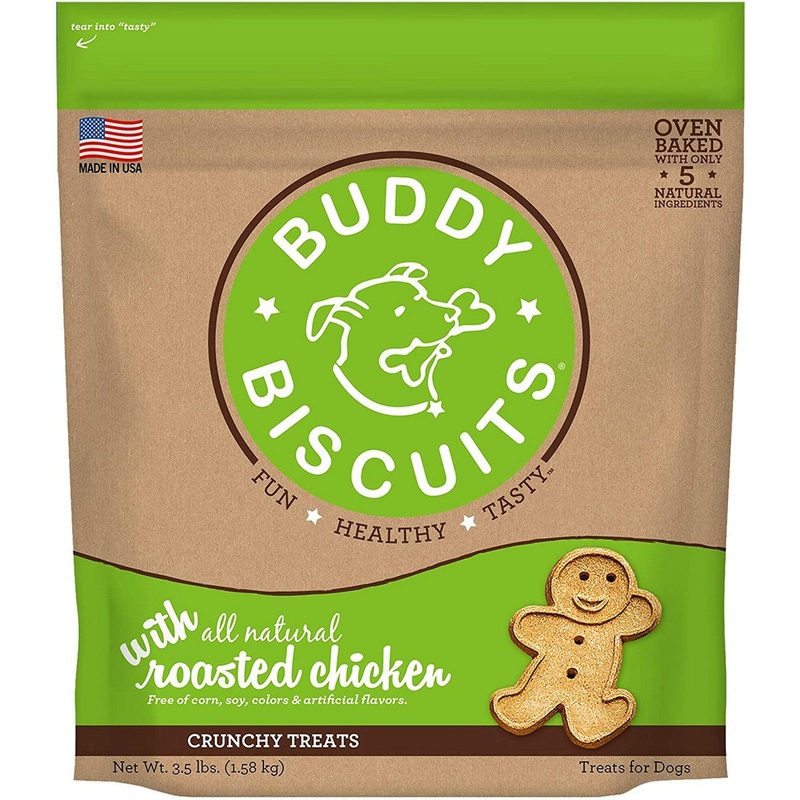 Buddy Biscuits Healthy Whole Grain Roasted Chicken Oven Baked Dog Treats 3.5lb