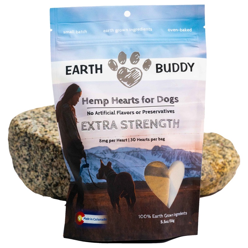 Earth Buddy CBD Hemp Hearts Extra Strength Dog Treats 8MG 7oz