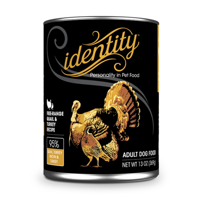 Identity 95% Free-Range Quail Turkey Broth & Turkey Pate Wet Dog Food 13oz