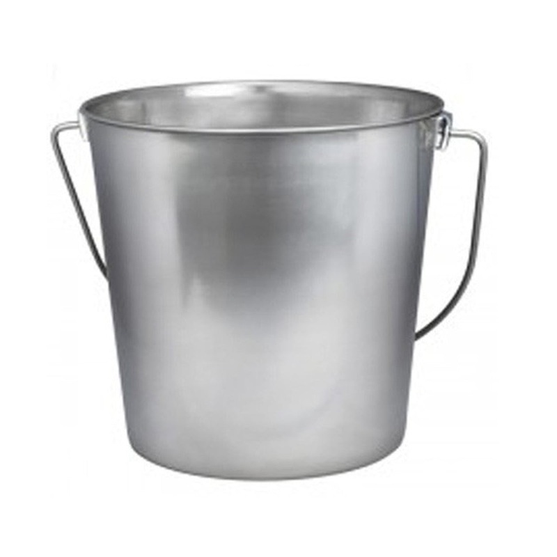 Indipets Heavy Duty Stainless Steel Pails Contoured Handles Comfortable Lifting for Pets 1 Quart