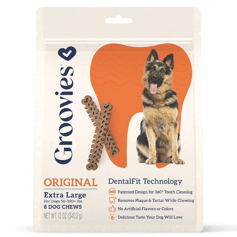 King Wholesale Groovies Dog Dental Chews 12oz X-Large For Dogs 50-100 lb