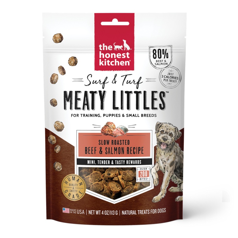 The Honest Kitchen Surf & Turf Meaty Littles Beef Salmon Dog Treats 4Oz