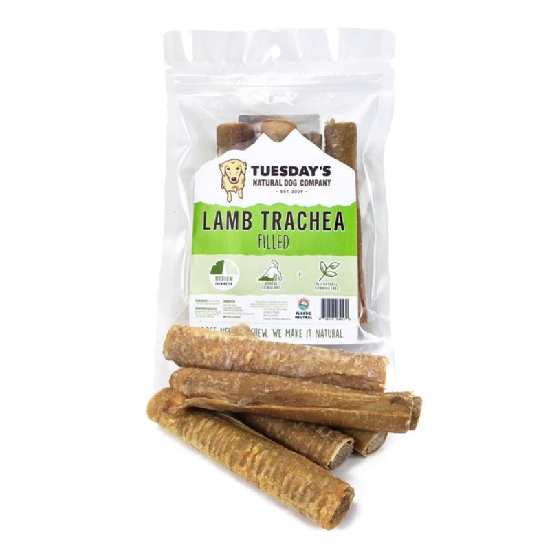 The Natural Dog Company Filled Lamb Trachea 4Ct