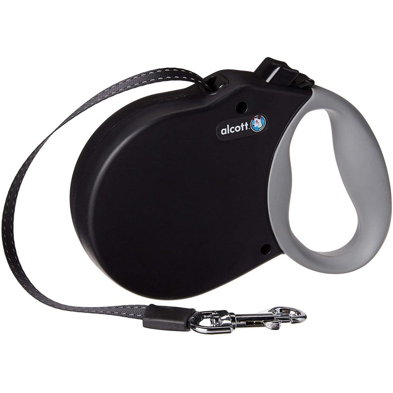 Alcott Adventure Retractable Leash Black Medium 16'