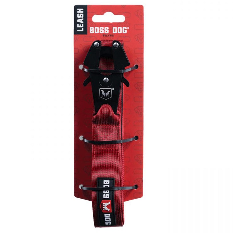 Boss Dog Tactical Dog Leash 4' x 1.25" Solid Red
