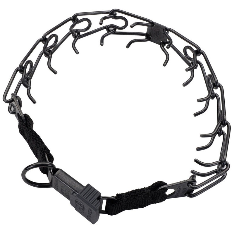 Coastal Herm. Sprenger Black Stainless Ultra-Plus Dog Prong Training Collar with ClicLock 24"