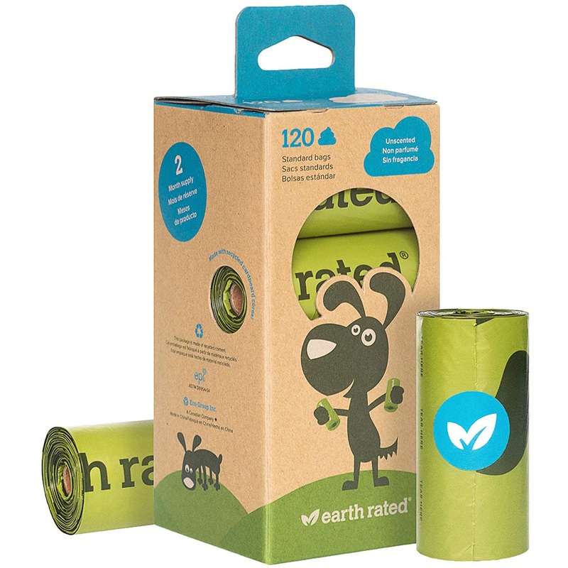 Earth Rated Unscented Dog Waste Bags 8 Refill Rolls 120 Ct