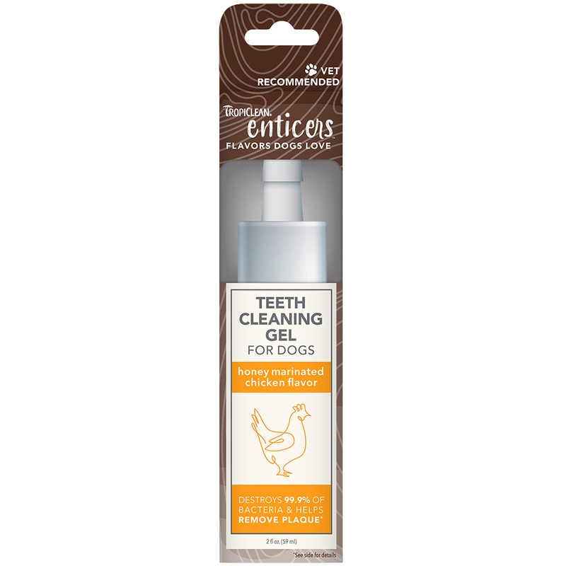 Tropiclean Enticers Teeth Cleaning Gel Honey Marinated Chicken Flavor For Dogs 2oz