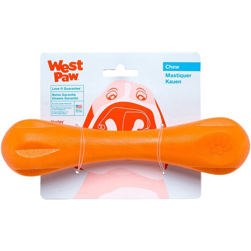 West Paw Zogoflex Hurley Large Tangerine Dog Toy