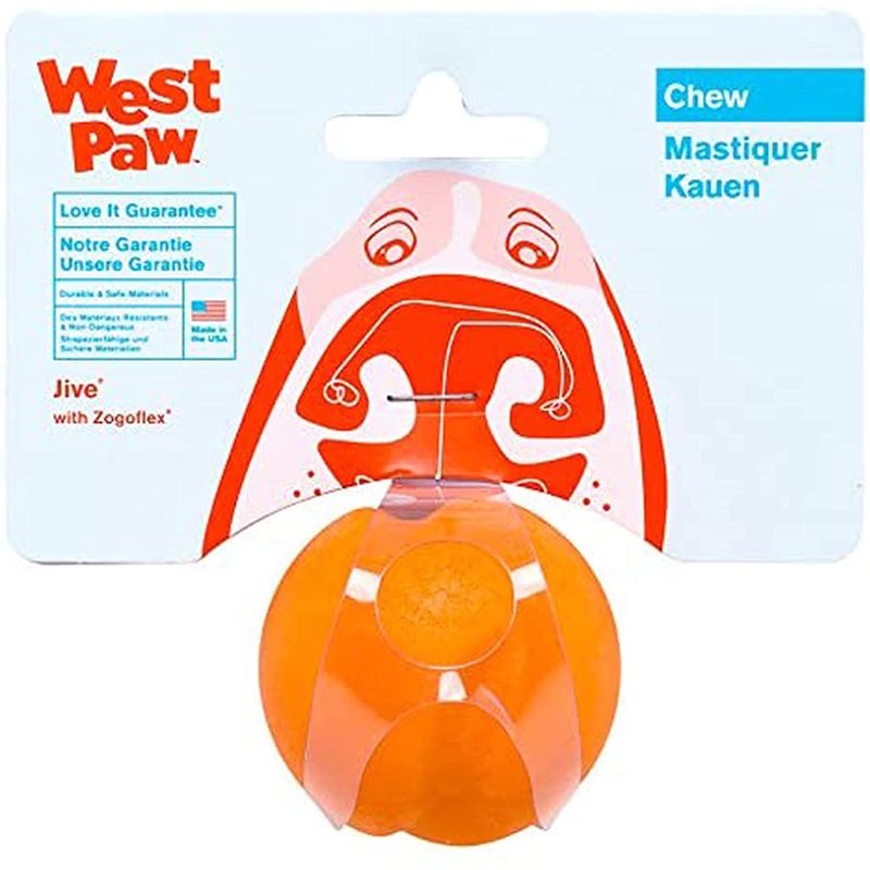 West Paw Zogoflex Jive Large Tangerine Dog Toy