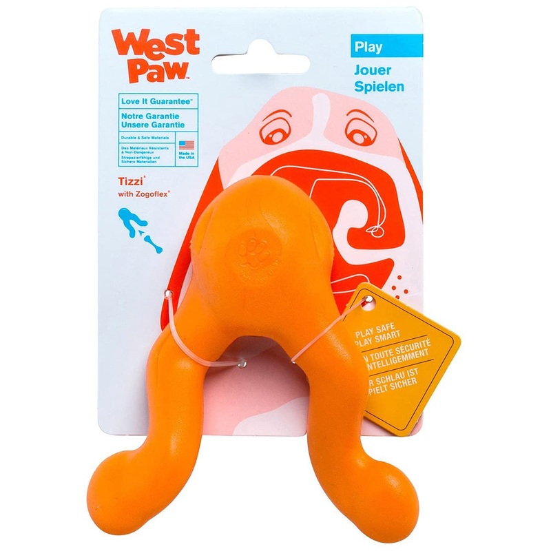 West Paw Zogoflex Tizzi Large Tangerine Dog Toy