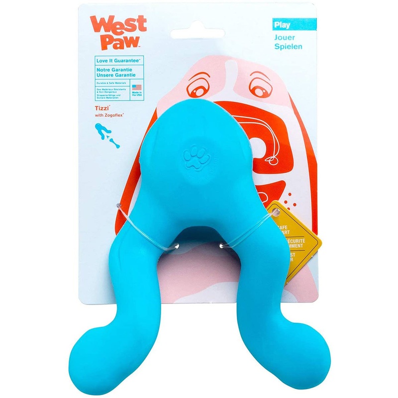 West Paw Zogoflex Tizzi Small Aqua Dog Toy