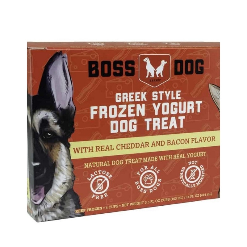 Boss Dog Greek Style Frozen Cheddar Bacon Yogurt Pet Treat 14oz 4pk