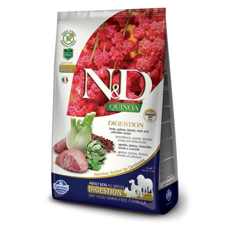 Farmina N&D Quinoa Functional Lamb, Quinoa, Fennel, Mint & Artichoke Digestion Adult Dog Recipe 5.5lb