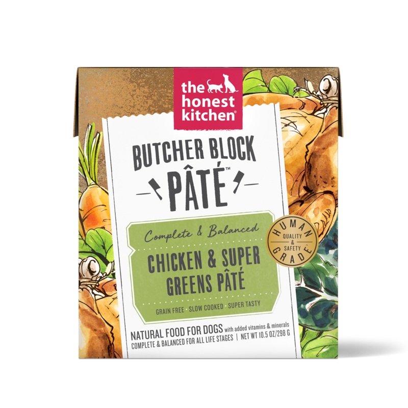 Honest Kitchen Butcher Block Pate Chicken & Super Greens Grain Free Dog Food 10.5oz