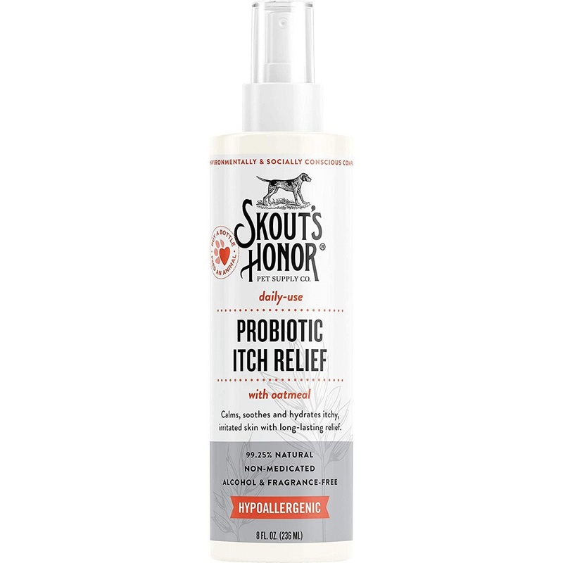Skout's Honor Probiotic Itch Relief Spray For Dogs & Cats with Oatmeal 8oz
