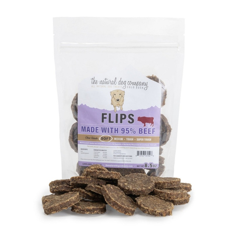 The Natural Dog Company Beef Flips Dog Treats 8.5OZ