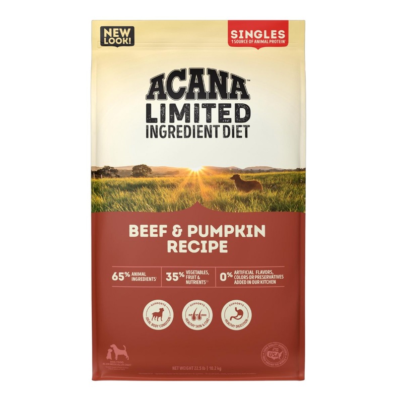 Acana Grain Free Beef Pumpkin Singles Dry Dog Food 25lb