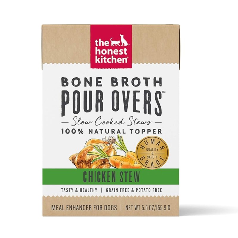 Honest Kitchen Bone Broth POUR OVERS Chicken Stew Dog Meal Topper 5.5oz