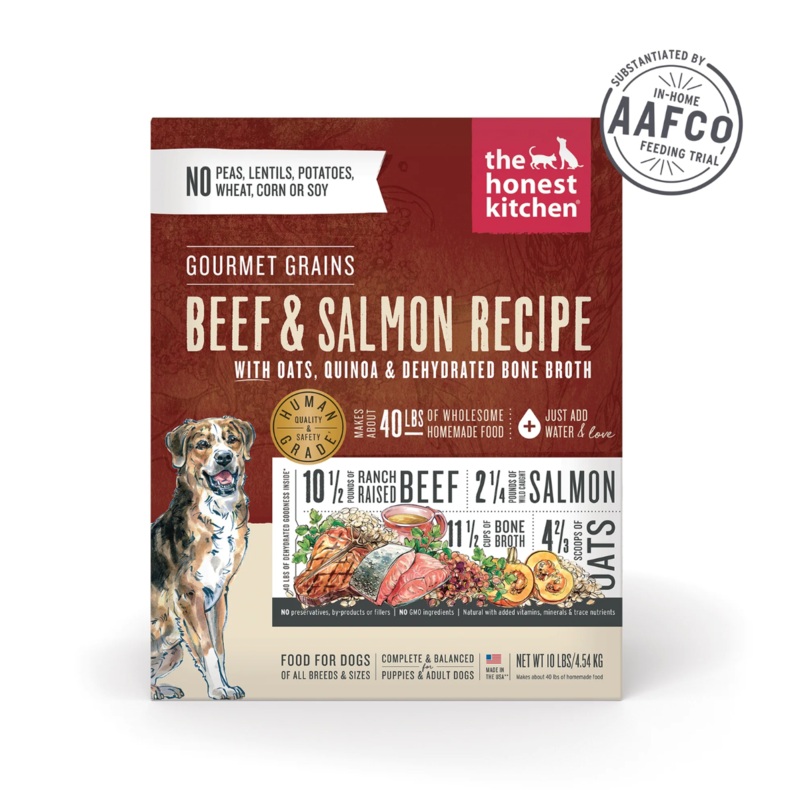 Honest Kitchen Gourmet Grains Beef Salmon Dog Food 10lb
