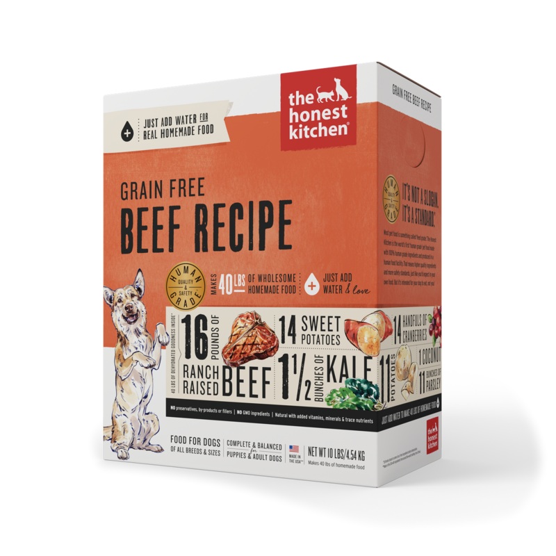 Honest Kitchen Grain Free Beef Recipe Dehydrated Dog Food 10lb