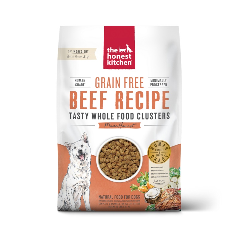 Honest Kitchen Grain-Free Beef Whole Food Clusters Dry Dog Food 20lb
