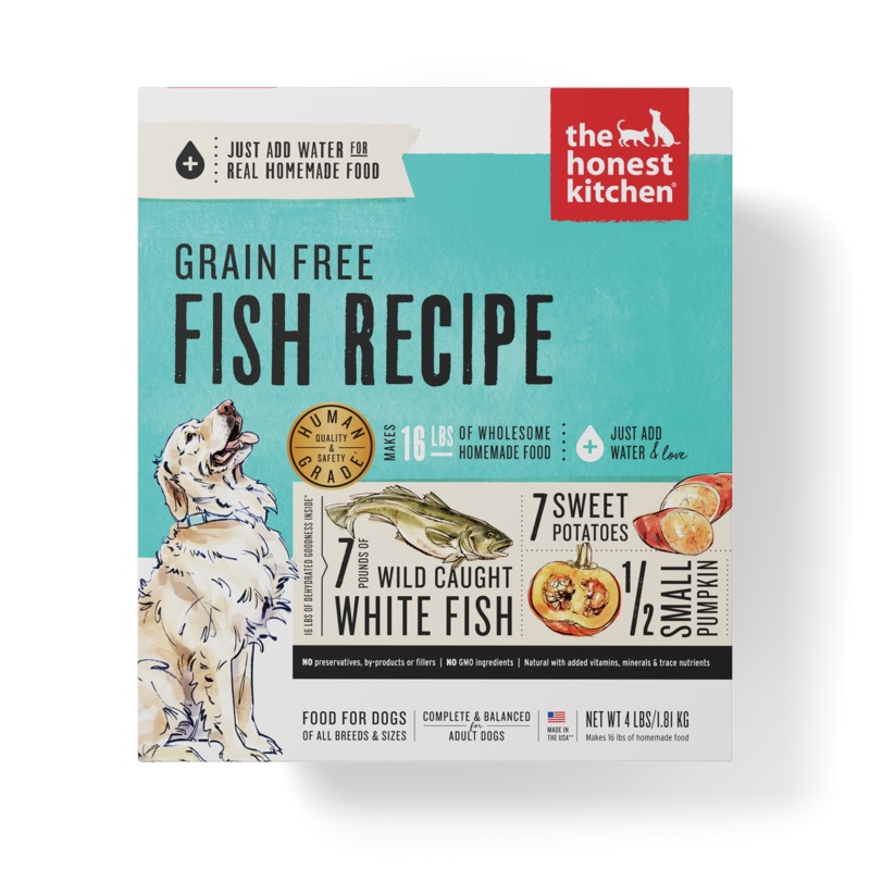 Honest Kitchen Grain Free Fish Recipe Dehydrated Dog Food 4lb