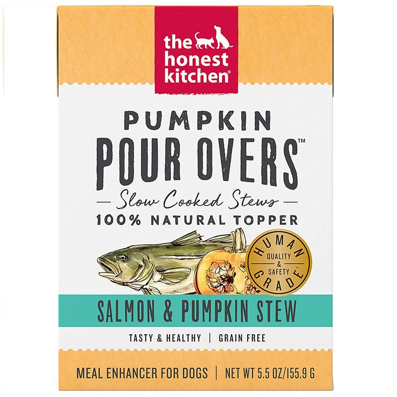 Honest Kitchen Pumpkin POUR OVERS Salmon & Pumpkin Stew Wet Dog Food Topper 5.5oz