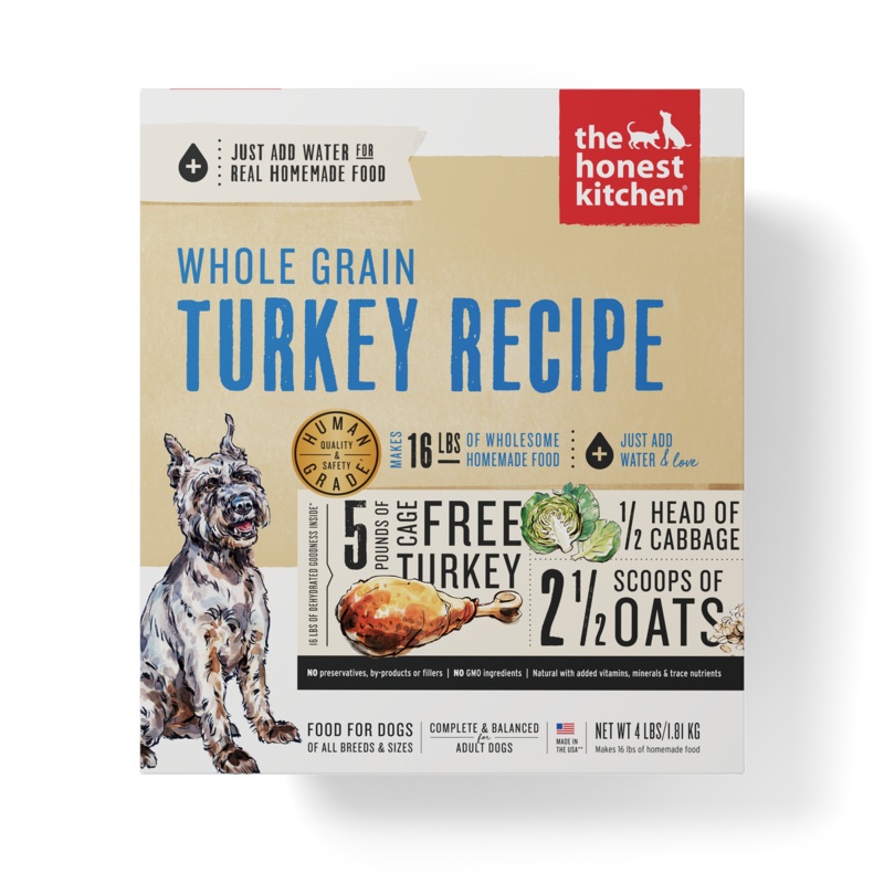 Honest Kitchen Whole Grain Turkey Recipe Dehydrated Dog Food 4lb