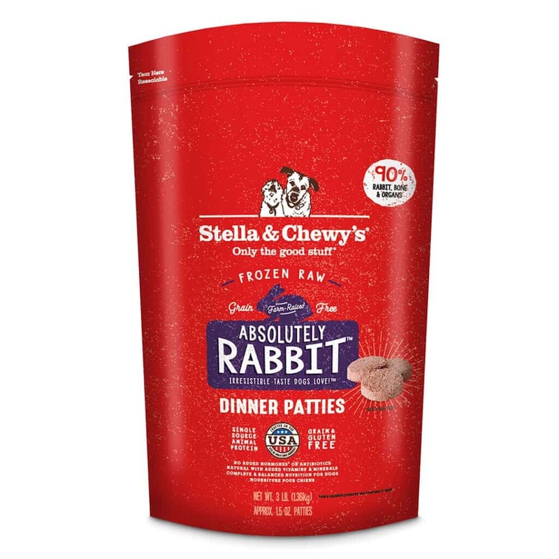 Stella and Chewys Absolutely Rabbit Frozen Raw Dinner Patties Dog Food 6lb