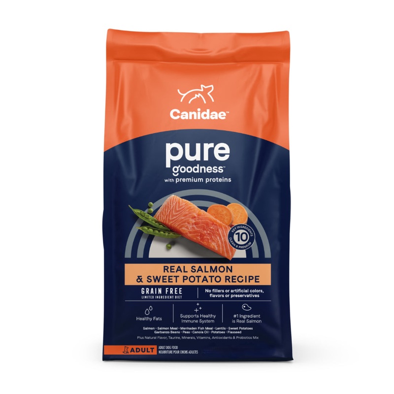 Canidae PURE Grain Free, Limited Ingredient Dry Dog Food, Salmon and Sweet Potato, 24lbs