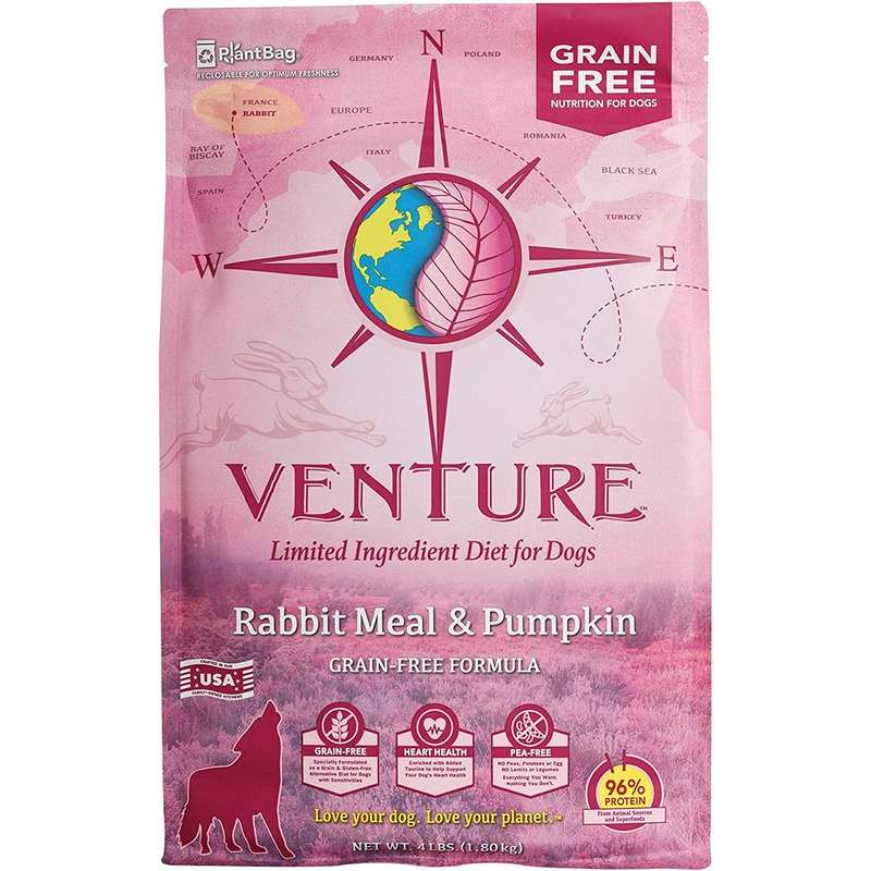 Earthborn Holistic Venture Rabbit & Pumpkin Formula Grain Free Dry Dog Food 4lb
