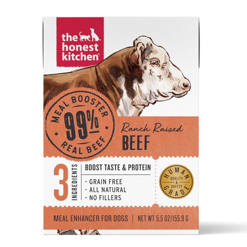 Honest Kitchen Meal Booster 99% Beef Wet Dog Food Topper 5.5oz