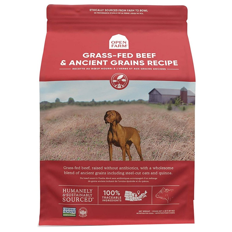 Open Farm Ancient Grains Grass-Fed Beef Dry Dog Food 22lb