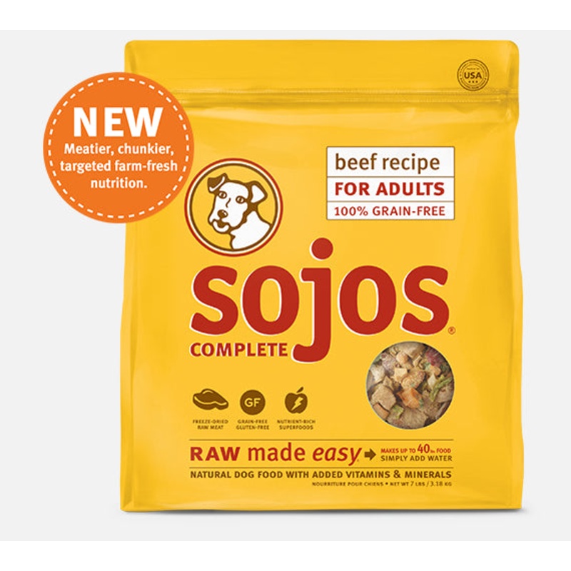 Sojo's Complete Beef Recipe Dry Dog Food 7lb