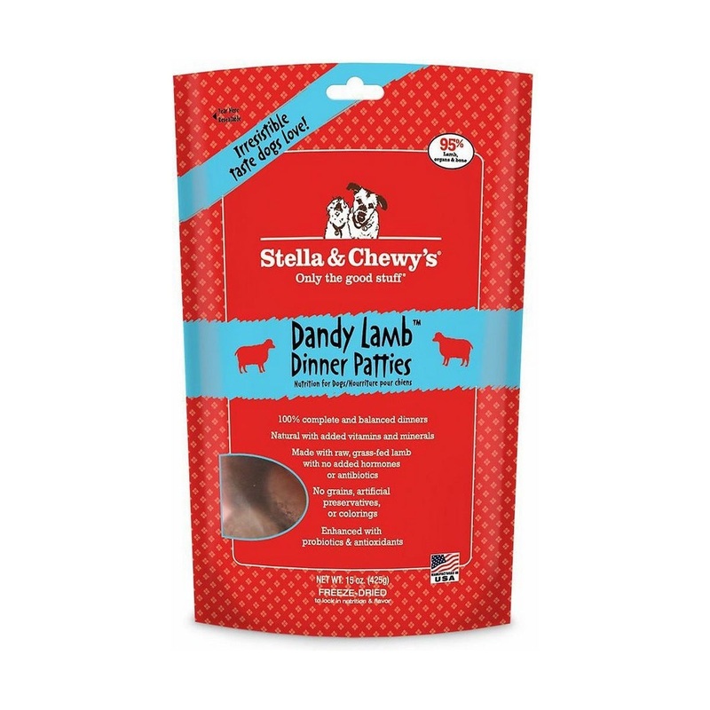 Stella and Chewys Freeze Dried Dandy Lamb Raw Diet Dog Food 15oz