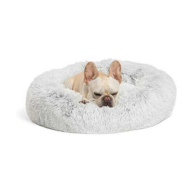 Best Friends by Sheri Calming Shag Vegan Fur Donut Cuddler Frost - 30"x30"