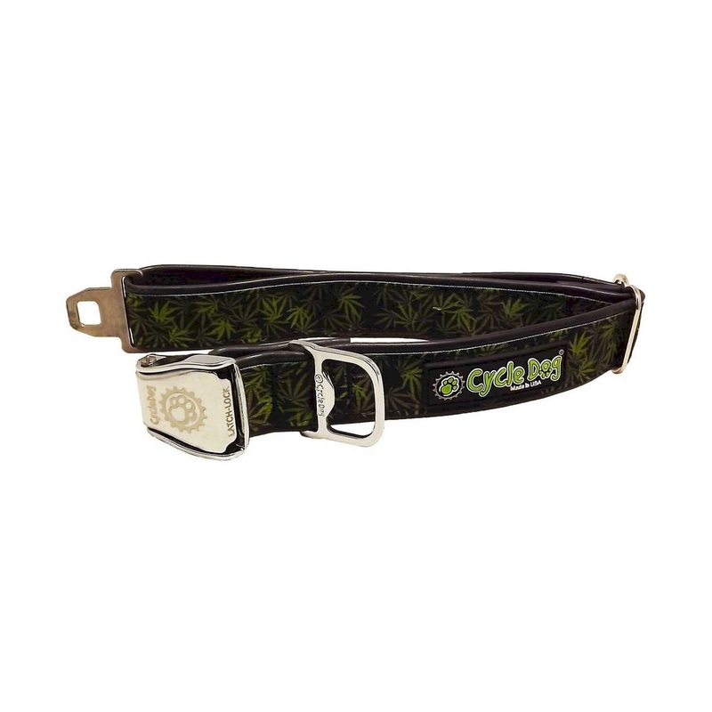 Cycle Dog In The Weeds-Cannabis Dog Collar Medium