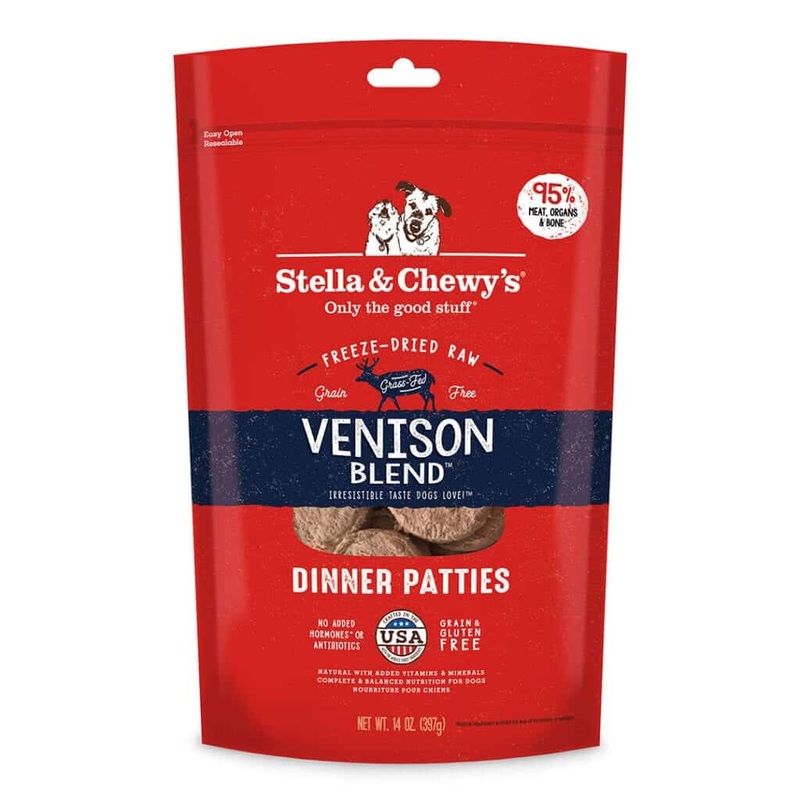 Stella and Chewys Venison Blend Freeze-Dried Raw Dinner Patties Dog Food 14oz