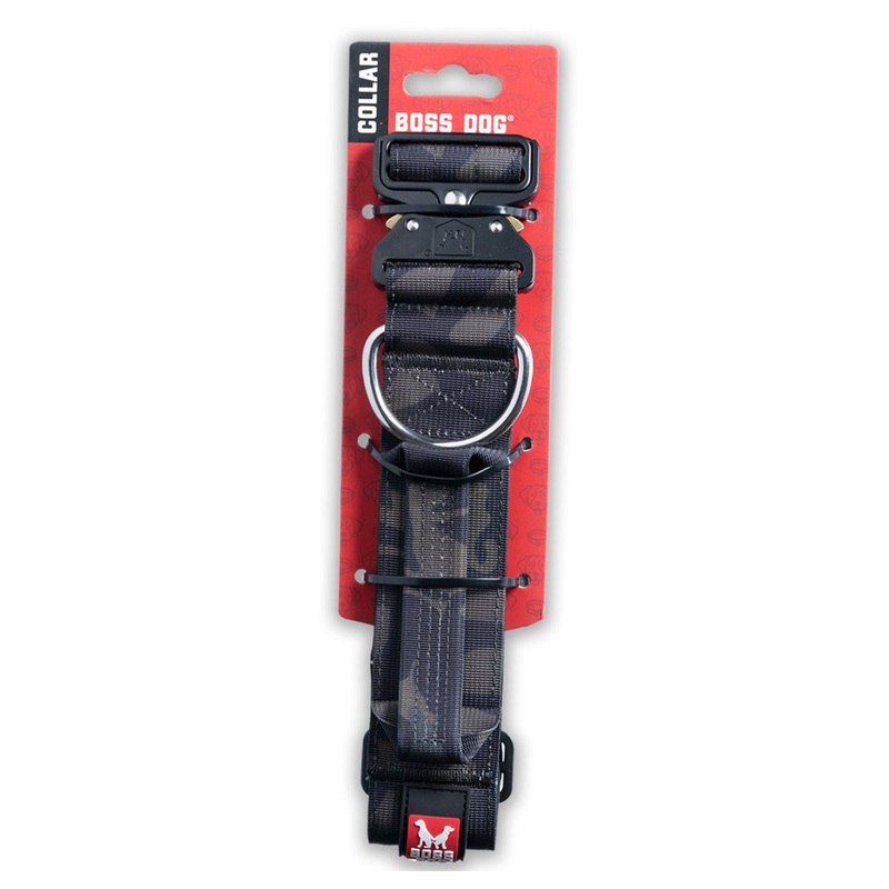 Boss Dog Collar Camo Black 1.2" Small