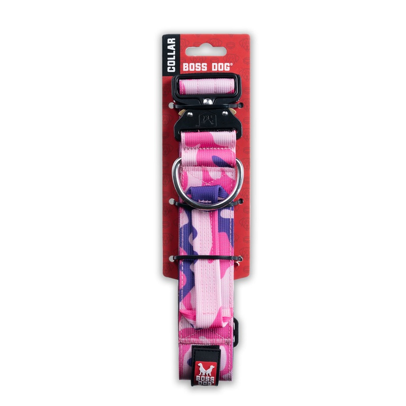 Boss Dog Collar Camo Pink 2" XLarge