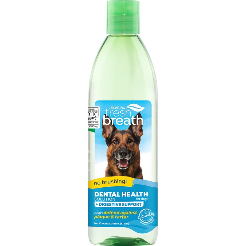 Tropiclean Fresh Breath Digestive Support Dental Health Solution 16oz