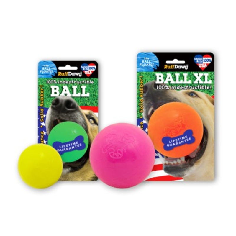 RuffDawg Rubber Ball 2.5" For Small To Medium Dogs