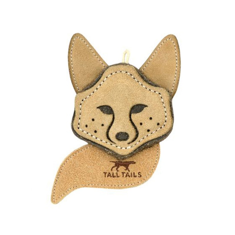 Tall Tails Leather Scrappy Critter Fox Dog Toy