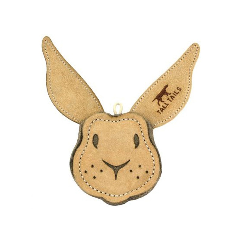 Tall Tails Leather Scrappy Critter Rabbit Dog Toy