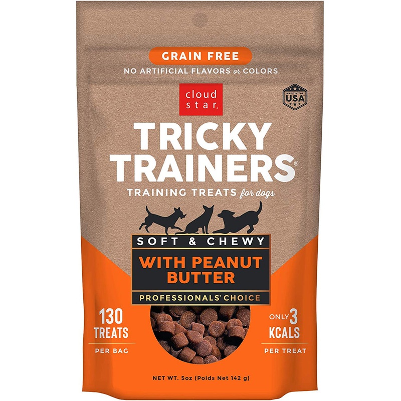 Cloud Star Tricky Trainers Chewy & Grain Free Peanut Butter Dog Treats 5oz